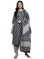 Libas WomenS Pure Cotton Kurta Sets (34242_Grey