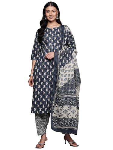 Libas WomenS Pure Cotton Kurta Sets (34242_Grey