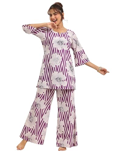Libas Womens Printed Cotton Night Suit Set For Women