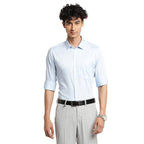 Turtle Men Cotton Solid Slim Fit Ceremonial Shirts LightBlue