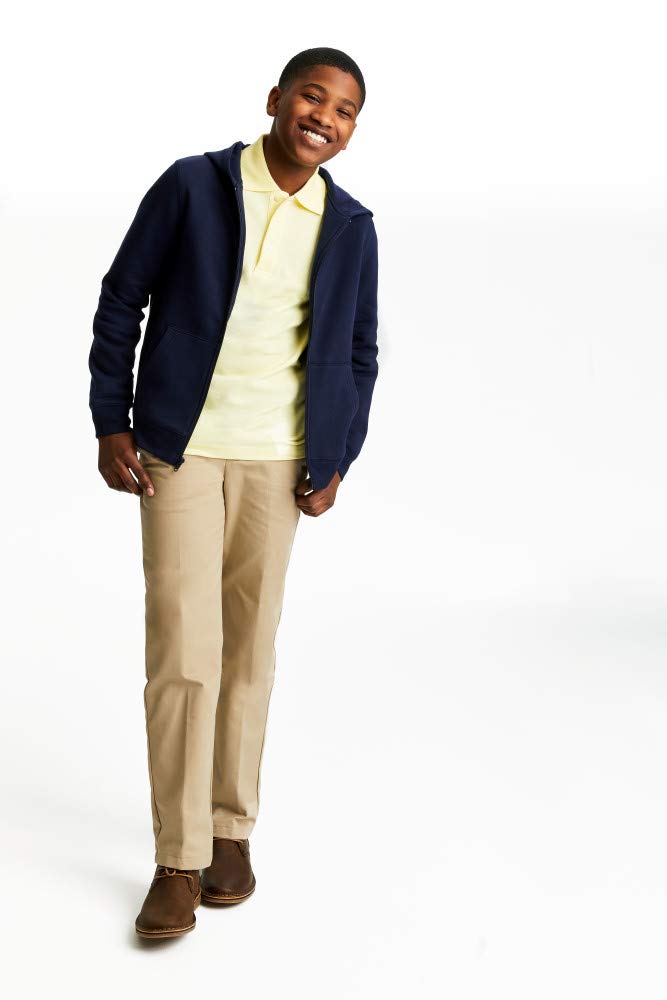 French Toast boys Adjustable Waist Relaxed Fit (Standard & Husky) Pants, Khaki, 12 Slim US