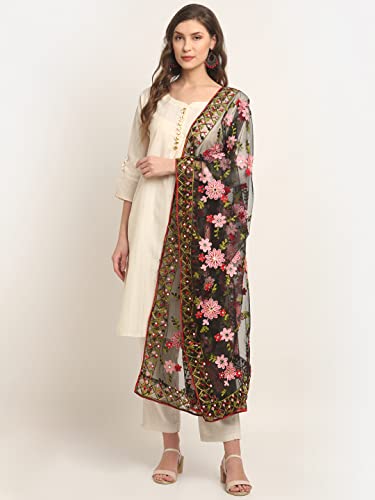 Shasmi WomenS Heavy Net Embroidered Fancy Phulkari Work Dupatta For Women