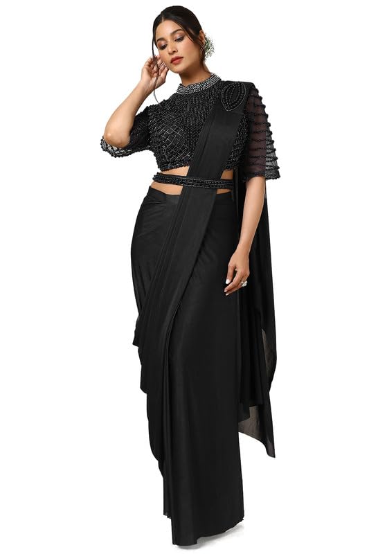 Soch Women Embellished Nylon Blend Ready-to-Wear Saree with Belt