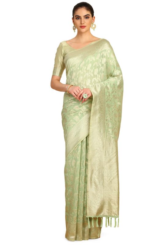 Soch Women Floral Jacquard Weave Tussar Saree
