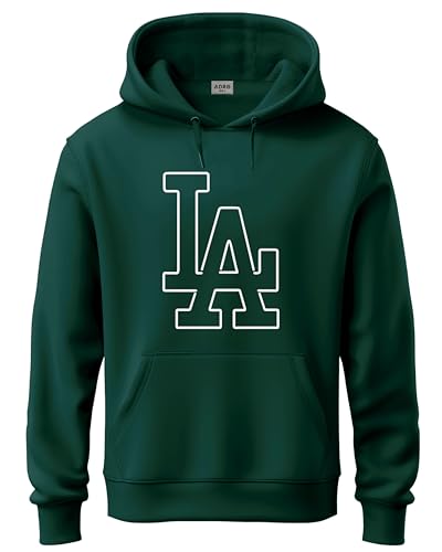 ADRO Cotton Hoodie for Men | Printed Sweatshirt | Hooded | H24-LA-GRN-L Green