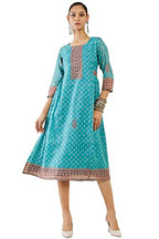 Soch Women Turquoise Blue Chanderi Embroidery Kurta (Turquoise Blue_Xl)
