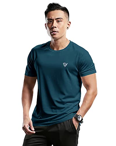 EYEBOGLER Mens Round Neck Half Sleeve Solid Dry Fit Tshirt Pack of 2