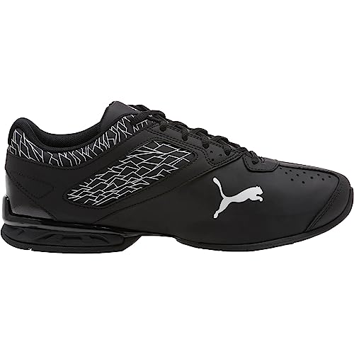 PUMA Men's Tazon 6 Wide Fracture FM Sneaker, Puma Black-Puma Black, 9 W US
