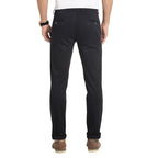 Turtle Men Cotton Black Solid Ultra Slim Fit Stretchable Casual Trousers