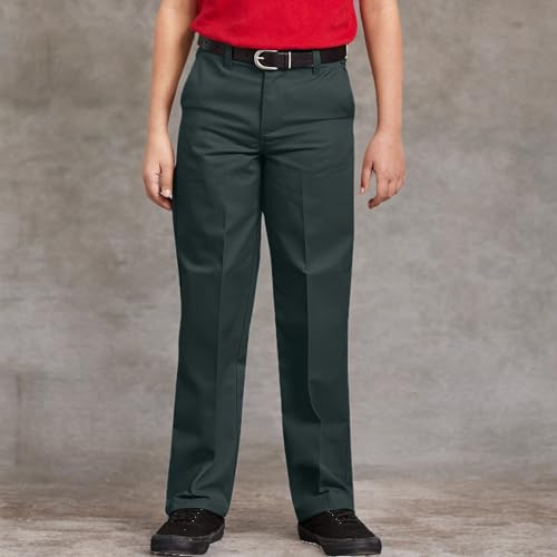 Dickies Boy's Little Flex Waist Flat Front Pants, Hunter Green, 4