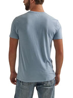Wrangler Men's Western Crew Neck Short Sleeve Tee Shirt, Ashley Blue Heather