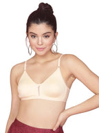 Clovia Women s Cotton Rich Solid Non-Padded Full Cup Wire Free T-Shirt Bra (BR0638P24_Nude_36D)
