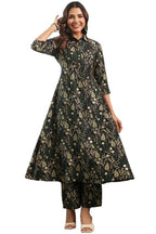 ANNI DESIGNER Womens Rayon Viscose Printed Anarkali Kurta with Pant (Aksel Green_XXL_Green_XX-Large)