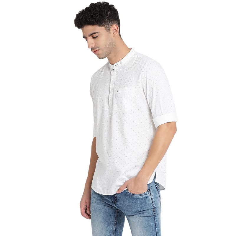 Turtle Men White Pure Cotton Printed Kurta Shirts