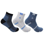 Bonjour MenS Ankle Length Cotton & Spandex Socks (Pack Of 3) (Bro3111-Po3_Multicolored)