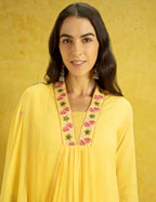 Kaari Cotton Womens Kurta Set (KAAAW24WSKD-78848_Surajmukhi Yellow