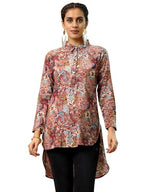 Libas WomenS Silk Blend Printed Straight Kurtis (37210_Mauve