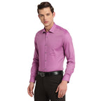 Turtle Men Purple Cotton Solid Slim Fit Formal Shirts