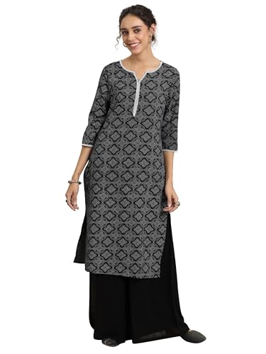 Libas WomenS Cotton Regular Kurta (37254_Black