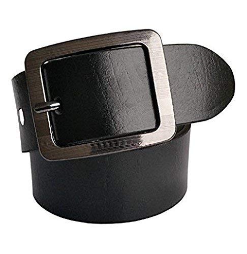 Veteran MenS Black Leather Buckle Belt Formal/Casual Belt For Man(Black_0626) 32