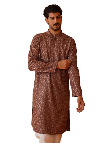 Jompers Mens Embroidered Chikankari And Sequins Kurta Set