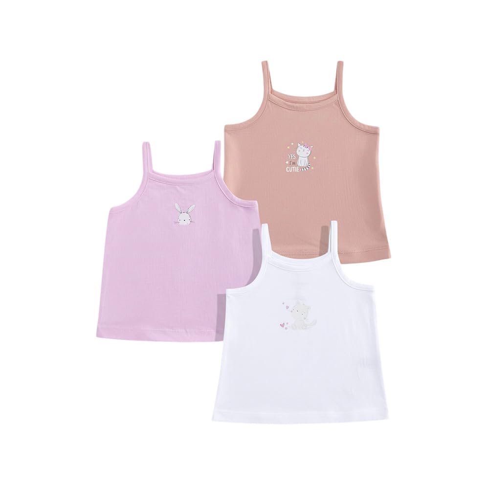 Mothercare Girls Sleeveless Camisoles  Pack Of 3  Multi 0-3