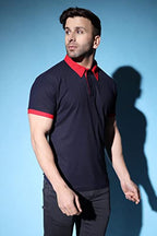 Leriya Fashion Mens T-Shirt | Cotton & Polyester Solid Varsity Inspired Regular Fit T-Shirt For Boys | Polo-Collar Neck | Perfe