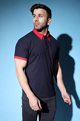 Leriya Fashion Mens T-Shirt | Cotton & Polyester Solid Varsity Inspired Regular Fit T-Shirt For Boys | Polo-Collar Neck | Perfe