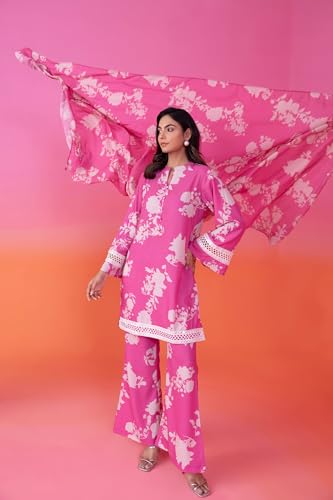 Lookmark WomenS Cotton Blend Floral Printed Kurta Plazzo Set With Dupatta Suitable For Every Indian Occasion (Az-Lm-Og-Ks2173-X