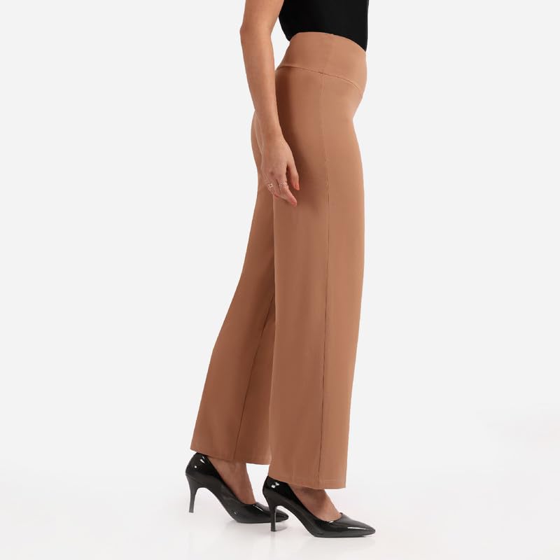 BlissClub Ultimate Wide Lite for Women Above 55 ft Tall | High Waist Trousers and Formal Pants for Office wear | Comfortable fi