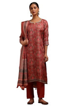 Soch Women Tussar Botanical Print Suit Set with Sequins