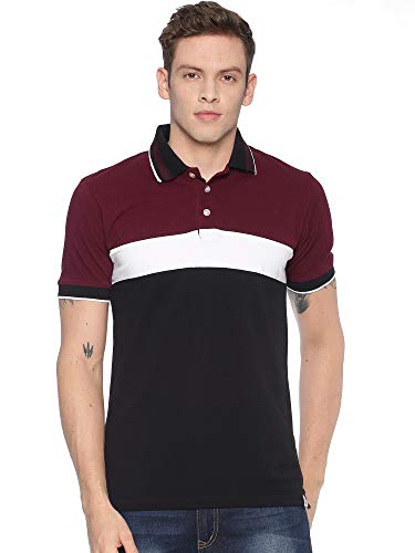 ADRO Premium Men's Polo Regular Fit T-Shirt (Burgundy, Medium)