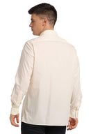Turtle Men 100% Cotton Cream Solid Regular Fit Formal Shirt
