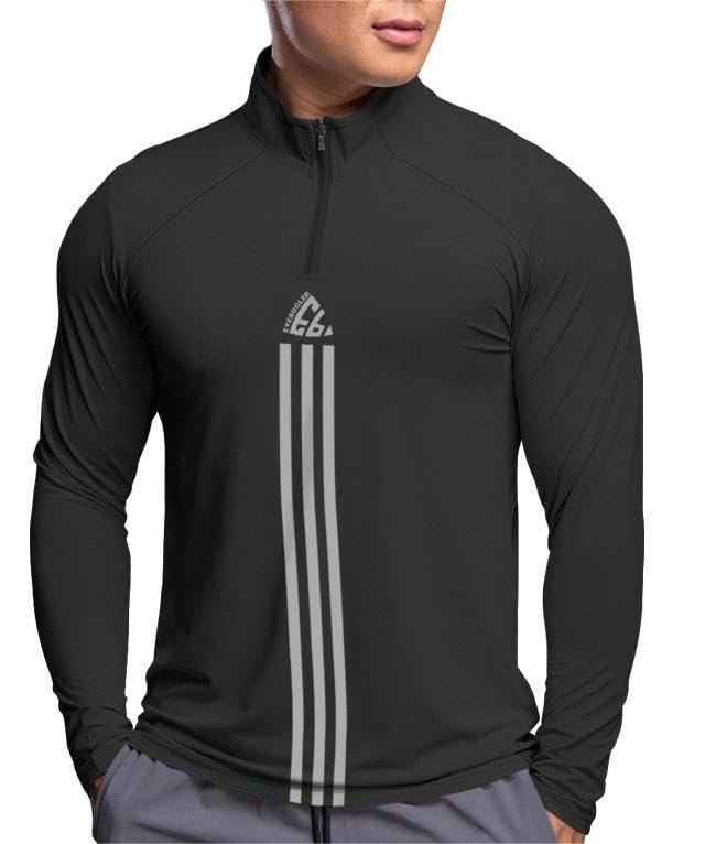 Noble Monk MenS Active Wear Regular Fit T Shirt |Full Sleeves |Casual T-Shirt For Men Black