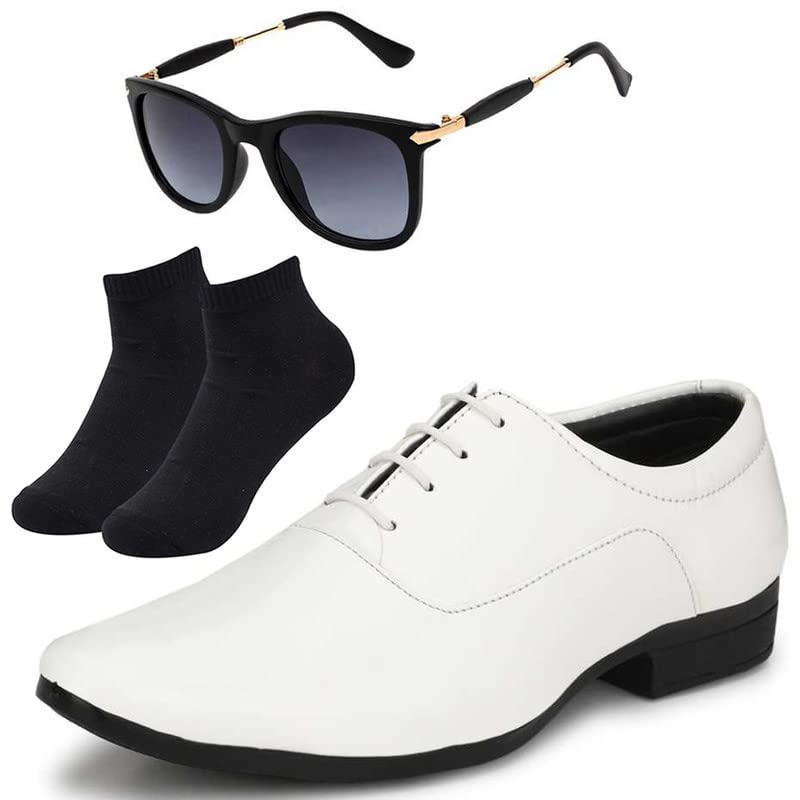 Vitoria Trandy Looks l Men/Boys Brown Lace Lace Formal Shoes with Black Socks & Rabber Stick Black/7 7