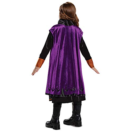 Disney Anna Frozen 2 Deluxe Girls' Halloween Costume, Kids Size Small (4-6x), Purple