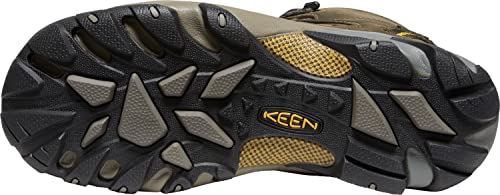 KEEN Men's Targhee 2 Mid Height Waterproof Hiking Boots, Black Olive/Yellow, 10