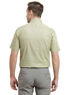 Turtle Men 100% Cotton Regular Fit Olive Printed Half Sleeve Formal Shirt