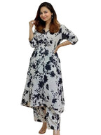 GRECIILOOKS Women Rayon A-Line Regular Fit Co Ord Sets (White, XX-Large)