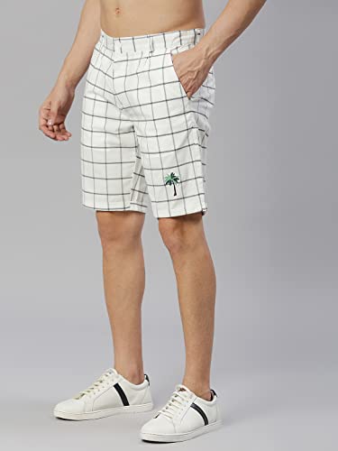 Thomas Scott MenS Checkered Slim Fit Seersucker Shorts White