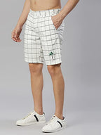 Thomas Scott MenS Checkered Slim Fit Seersucker Shorts White