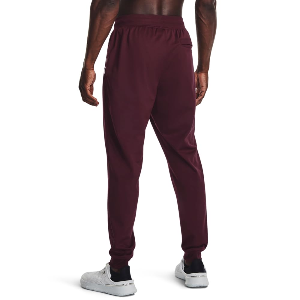 Under Armour Men's Sportstyle Tricot Joggers, (601) Dark Maroon / / White, 3X-Large
