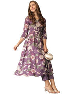 ANNI DESIGNER Womens Cotton Blend Anarkali Printed Kurta with Pant (Damian Purple_5XL_Wine_XXXXX-Large)