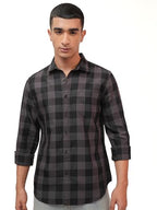 Ketch Men Long Sleeve Semi Fit Khsh001766 Grey Xl