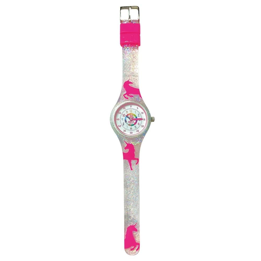 Preschool Collection Unicorn Kids Analog Watch - Time Teacher - Easy-to-Read Dial! Hypoallergenic Silicone First Watch for Girls