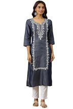 Aurelia WomenS Solid Straight Pure Cotton Kurta | Lightweight Round Neck Kurta For Women Cotton | Yarn Dyed Kurta For Women | So