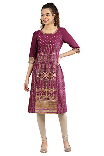 Wine Straight Kurta (Size: Xl)-24Aua11497-501869
