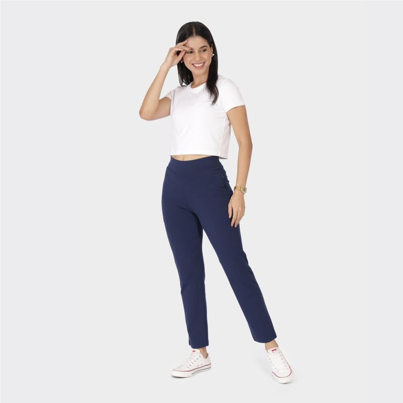 BlissClub Womens Work Utility Pants (AMPM_Straight_Naina Navy Tall-Above 5.5