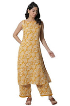 W For Woman W Women Yellow Floral Print Rayon Kurta Set With Flared Pant_24Fews10593-123340_L