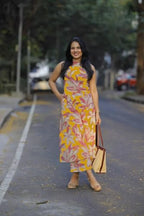 ANNI DESIGNER Womens Rayon Viscose Straight Printed Kurta with Pant (VCM Yellow_XXL_Yellow_XX-Large)
